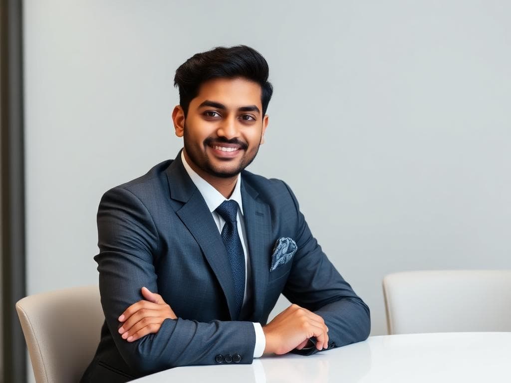 Confident professional with groomed hairstyle