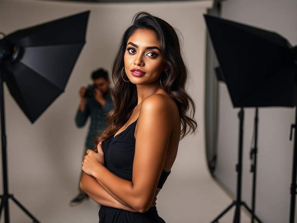 Content creator with camera confidence after online confidence training