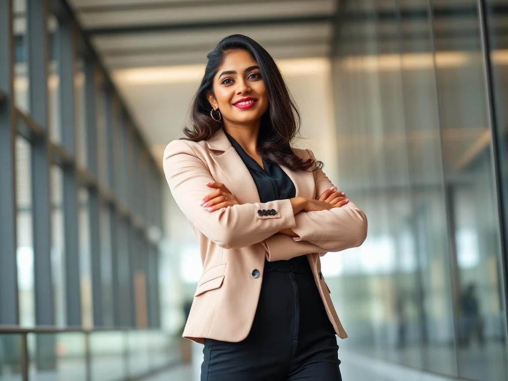 Professional workwear styling India woman in power blazer styled by StyleBuddy
