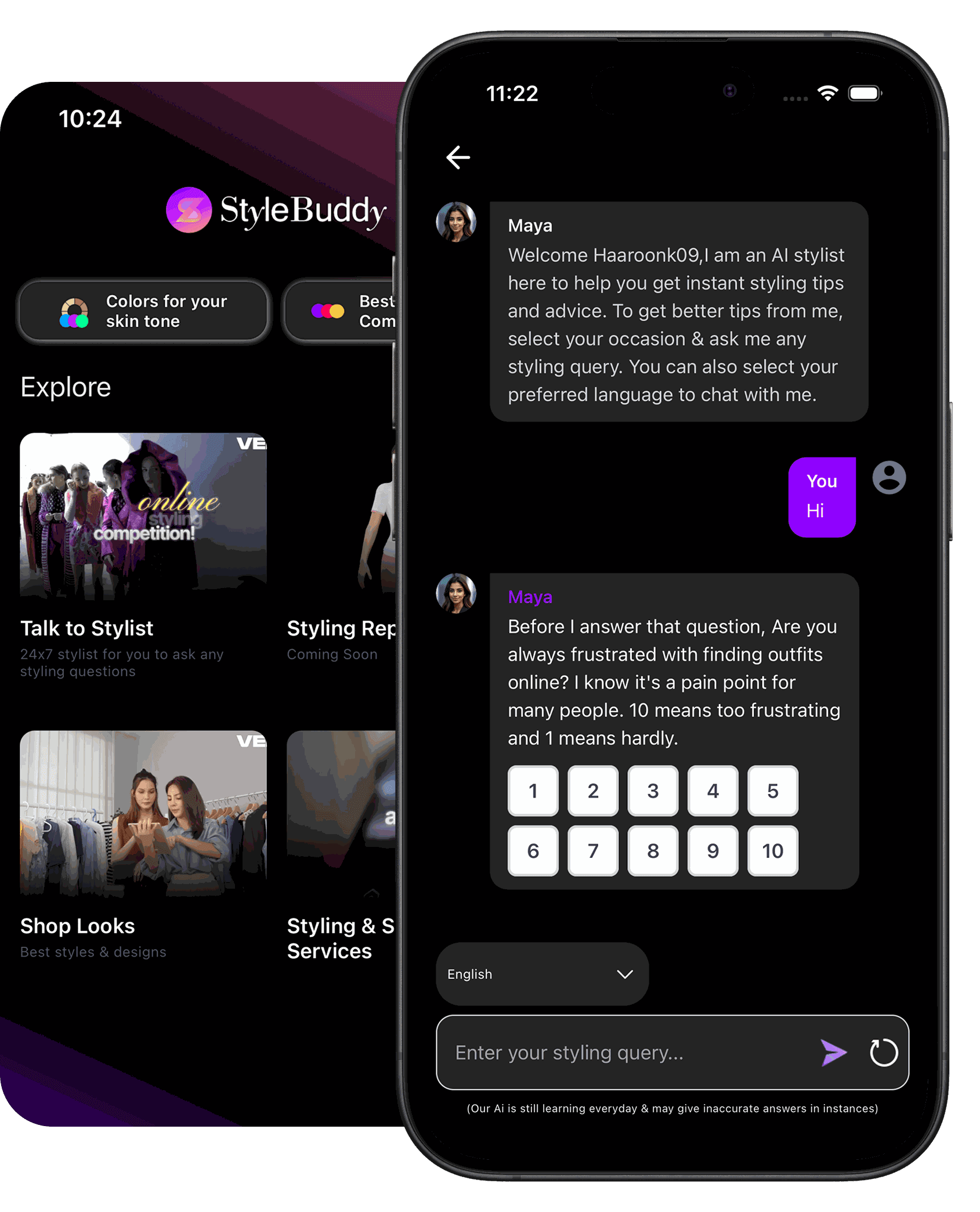Style app mockup