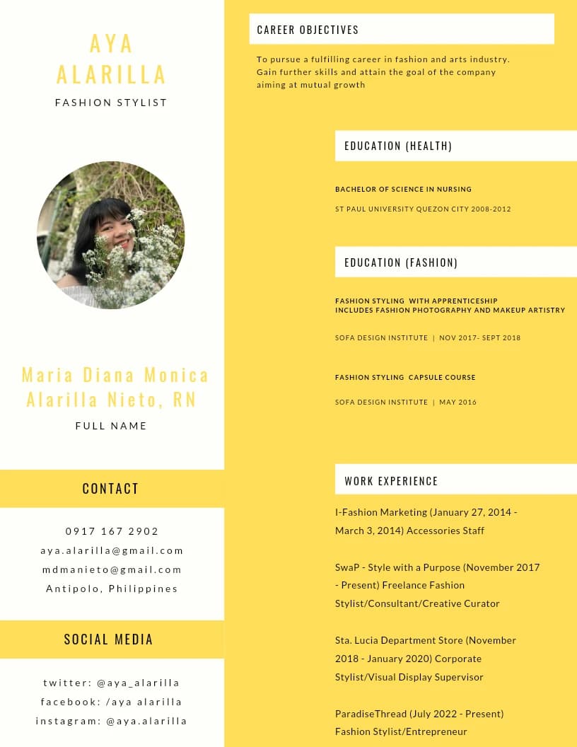 Maria Diana Monica A. Nieto - Personal Stylist in Manila in Manila