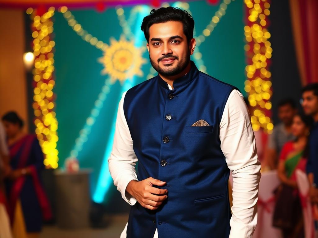 Men's ethnic wear styling — Nehru jacket over white kurta