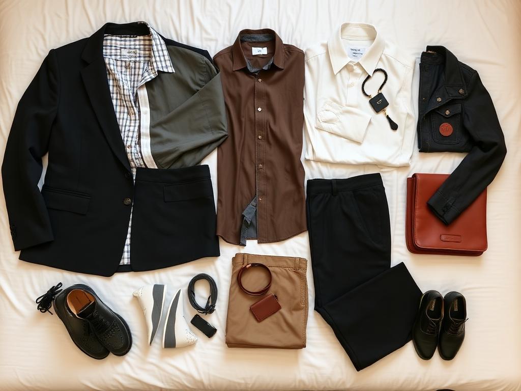 Curated shopping guide with outfit combinations