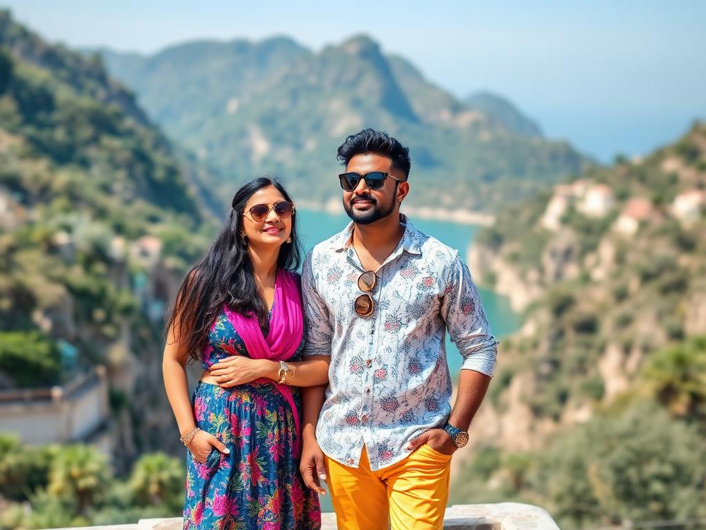 Vacation styling service — stylish couple in destination-ready outfits