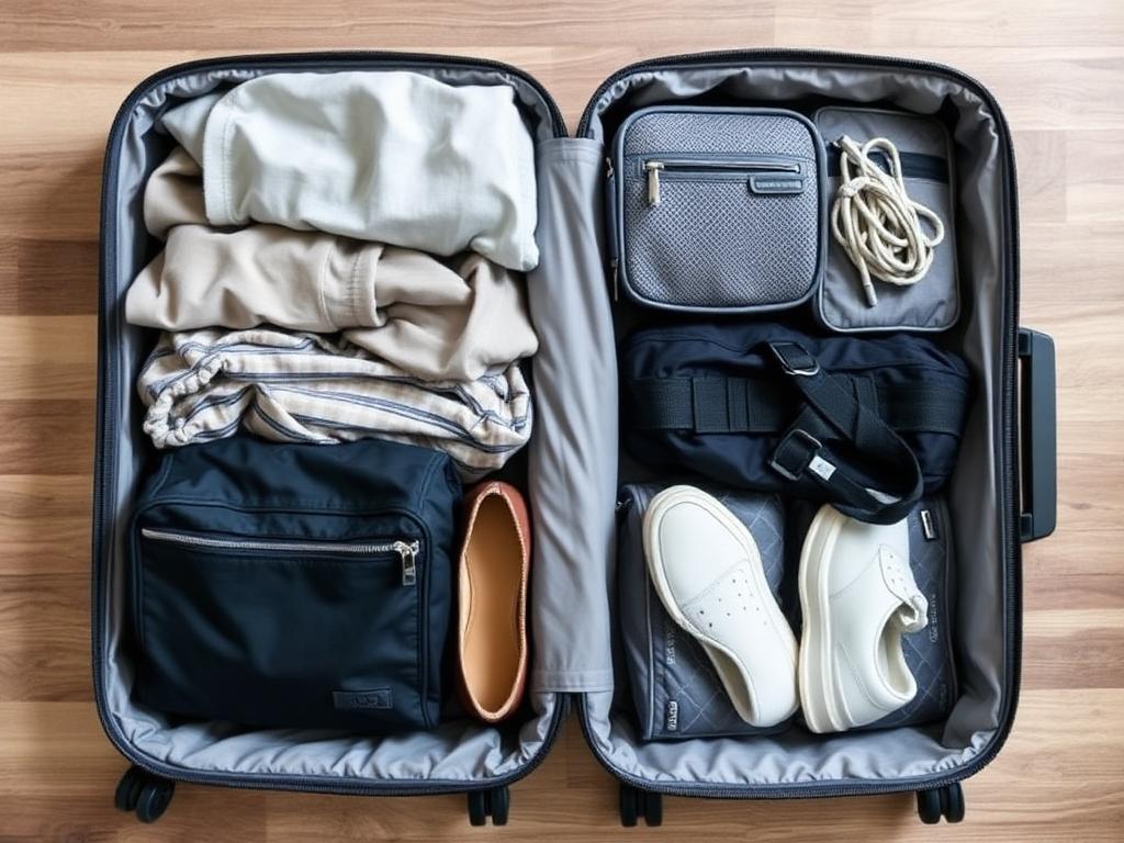 Neatly packed suitcase organized by vacation styling service